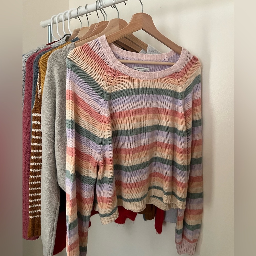 Striped crop sweater